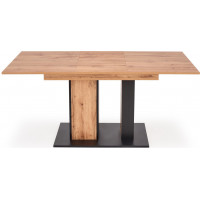 Jídelní stůl BRUNO - 130(175)x85x76 cm - rozkládací - dub wotan/černý
