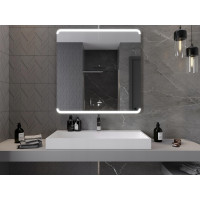 Čtvercové zrcadlo MEXEN NIDA 100x100 cm - s LED podsvícením a vyhříváním, 9806-100-100-611-00