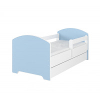 Dětská postel OSKAR -140x70 cm - BEZ MOTIVU - modrá