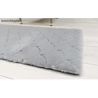 Kusový koberec OSLO TX vzorovaný - světle šedý - imitace králičí kožešiny - 140x180 cm