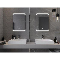 Obdélníkové zrcadlo MEXEN NIDA 50x70 cm - s LED podsvícením a vyhříváním, 9806-050-070-611-00