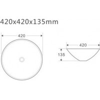 Skleněné umyvadlo na desku BREDA 42×13,5 cm