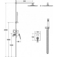 Podomítkový sprchový set SLIM ASPIRA II - chrom