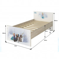 Dětská postel MAX - 200x90 cm - BEZ MOTIVU - tmavě šedá