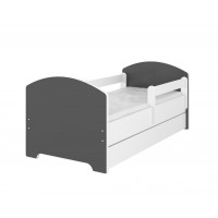 Dětská postel OSKAR - 180x80 cm - BEZ MOTIVU - tmavě šedá