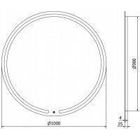 Kulaté zrcadlo MEXEN ROSE 100 cm - s LED podsvícením a vyhříváním, 9810-100-100-611-00