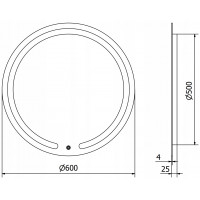 Kulaté zrcadlo MEXEN ROSE 60 cm - s LED podsvícením a vyhříváním, 9810-060-060-611-00