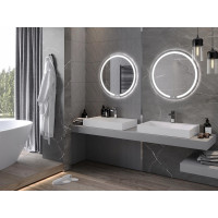 Kulaté zrcadlo MEXEN ROSE 70 cm - s LED podsvícením a vyhříváním, 9810-070-070-611-00