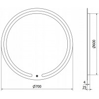 Kulaté zrcadlo MEXEN ROSE 70 cm - s LED podsvícením a vyhříváním, 9810-070-070-611-00