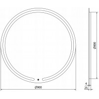 Kulaté zrcadlo MEXEN ROSE 90 cm - s LED podsvícením a vyhříváním, 9810-090-090-611-00