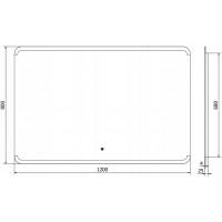 Obdélníkové zrcadlo MEXEN NIDA 120x100 cm - s LED podsvícením a vyhříváním, 9806-120-100-611-00