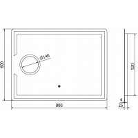 Obdélníkové zrcadlo MEXEN ONYX 80x60 cm - s LED podsvícením, zvětšovací lupou a vyhříváním, 9813-080-060-611-00