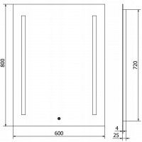 Obdélníkové zrcadlo MEXEN REMI 60x80 cm - s LED podsvícením a vyhříváním, 9804-060-080-611-00