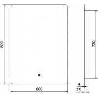 Obdélníkové zrcadlo MEXEN SUN 60x80 cm - s LED podsvícením a vyhříváním, 9807-060-080-611-00