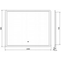 Obdélníkové zrcadlo MEXEN ZUSA 120x80 cm - s LED podsvícením a vyhříváním, 9808-120-080-611-00