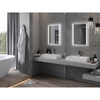 Obdélníkové zrcadlo MEXEN ZUSA 50x70 cm - s LED podsvícením a vyhříváním, 9808-050-070-611-00
