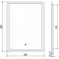 Obdélníkové zrcadlo MEXEN ZUSA 60x80 cm - s LED podsvícením a vyhříváním, 9808-060-080-611-00
