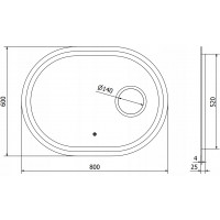 Oválné zrcadlo MEXEN UMBA 80x60 cm - s LED podsvícením, zvětšovací lupou a vyhříváním, 9822-080-060-611-00