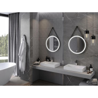 Závěsné kulaté zrcadlo MEXEN RENI 60 cm - s LED podsvícením a vyhříváním, 9812-060-060-611-70
