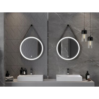 Závěsné kulaté zrcadlo MEXEN RENI 60 cm - s LED podsvícením a vyhříváním, 9812-060-060-611-70