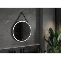 Závěsné kulaté zrcadlo MEXEN RENI 80 cm - s LED podsvícením a vyhříváním, 9812-080-080-611-70