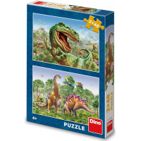 Puzzle Souboj dinosaurů 2x48 dílků