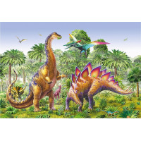 Puzzle Souboj dinosaurů 2x48 dílků