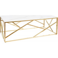 Konferenční stolek EDGE A 120x60 - bílý mramor/zlatý