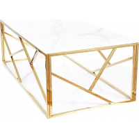 Konferenční stolek EDGE A 120x60 - bílý mramor/zlatý