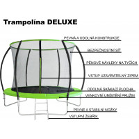 PIXINO Trampolína Deluxe 305 cm s ochrannou sítí a žebříkem
