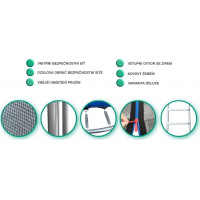 PIXINO Trampolína Deluxe 366 cm s ochrannou sítí a žebříkem