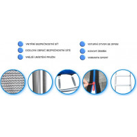 PIXINO Trampolína Sport 244 cm s ochrannou sítí a žebříkem