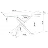 Jídelní stůl ALTAIR II 140x80 - tvrzené sklo - sklo/chrom