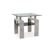 Konferenční stolek LENNOX 60x60 - sklo/beton