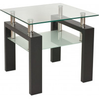 Konferenční stolek LENNOX 60x60 - sklo/dub wenge