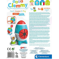 CLEMENTONI SOFT CLEMMY Box Vesmírná raketa s 5 kostkami