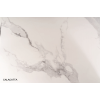 Konferenční stolek PORTER II 55x55 - bílá Calacatta/chrom