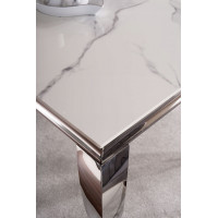 Konzolový stolek PORTER 120x40 - bílá Calacatta/chrom