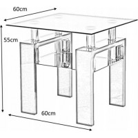 Konferenční stolek LENNOX 60x60 - sklo/dub sonoma