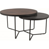 Konferenční stolek INDIGO - bronzový a šedý kámen/černý