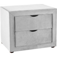 Noční stolek EVERLY II 50x42 - čalouněný - šedý