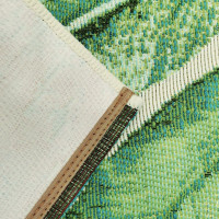 Kusový koberec JUNGLE ibišek- šedý/zelený