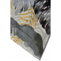 Kusový koberec JUNGLE listy - šedý/žlutý