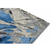 Kusový koberec JUNGLE listy - šedý/modrý