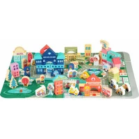 ECOTOYS Dřevěné kostky Město