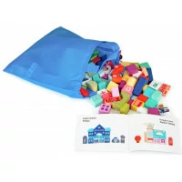 ECOTOYS Dřevěné kostky Město