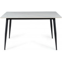 Jídelní stůl REAGAN 130x70 - bílý mramor/černý