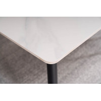 Jídelní stůl REAGAN 160x90 - bílý mramor/černý