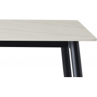 Jídelní stůl REAGAN 130x70 - bílý mramor/černý