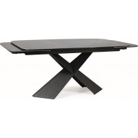 Rozkládací jídelní stůl AURELIA II 160x90 - keramika Versace Black/černý mat